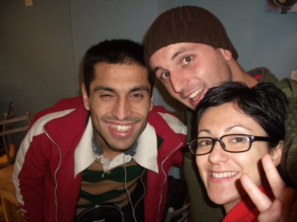 Christian, myself and Evelin at the Cafe in Bellas Artes, Santiago