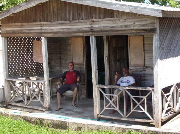 Adam and Yves settling in at the West Port Cottages